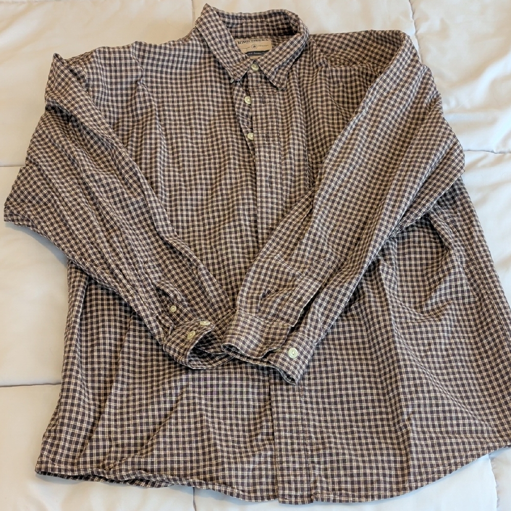 High Sierra Men's Brown Plaid Button Down Shirt